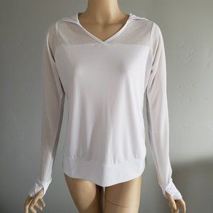 Forever 21 white mesh athletic pullover hoodie